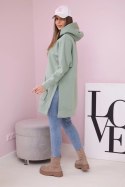 Bluza ocieplana z rozcięciami na bokach ciemno miętowa  