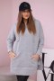 Bluza ocieplana z rozcięciami na bokach szara  