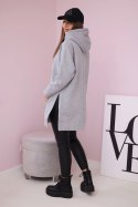 Bluza ocieplana z rozcięciami na bokach szara  