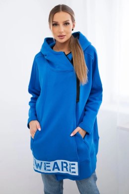 Bluza ocieplana z suwakiem chabrowa  