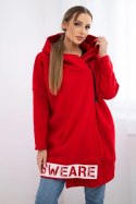Bluza ocieplana z suwakiem czerwona  
