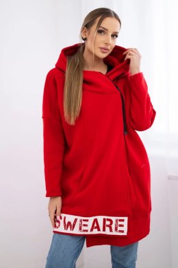 Bluza ocieplana z suwakiem czerwona  