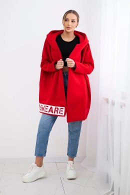 Bluza ocieplana z suwakiem czerwona  