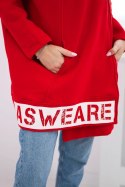 Bluza ocieplana z suwakiem czerwona  