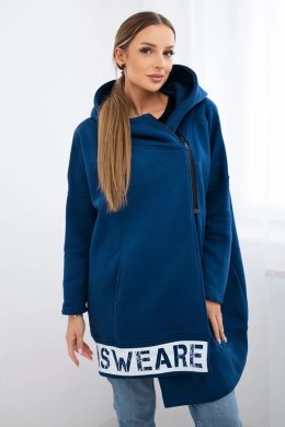 Bluza ocieplana z suwakiem jeansowa  