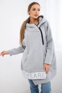 Bluza ocieplana z suwakiem szara  