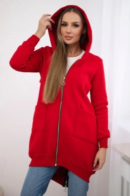 Bluza ocieplana z suwakiem z tyłu czerwona  