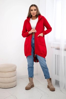 Bluza ocieplana z suwakiem z tyłu czerwona  