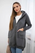 Bluza ocieplana z suwakiem z tyłu grafitowa  