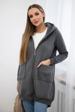 Bluza ocieplana z suwakiem z tyłu grafitowa  