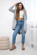 Bluza ocieplana z suwakiem z tyłu szara  