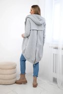 Bluza ocieplana z suwakiem z tyłu szara  