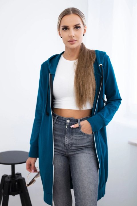 Bluza sukienkowa z kapturem morska  