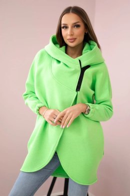 Bluza z krótkim suwakiem zielony neon  