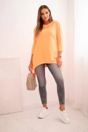 Bluza z nadrukiem skrzydeł pomarańczowy neon  