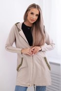 Bluza z ozdobną taśmą beżowa  