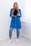 Bluza z ozdobną taśmą chabrowa  