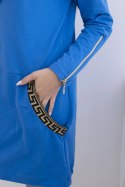 Bluza z ozdobną taśmą chabrowa  
