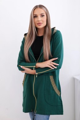 Bluza z ozdobną taśmą ciemno zielona  