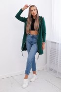 Bluza z ozdobną taśmą ciemno zielona  