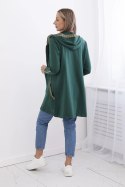Bluza z ozdobną taśmą ciemno zielona  