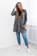 Bluza z ozdobną taśmą grafitowa  
