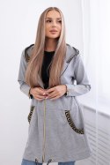 Bluza z ozdobną taśmą szara  