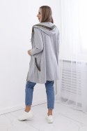 Bluza z ozdobną taśmą szara  