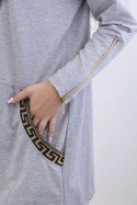Bluza z ozdobną taśmą szara  