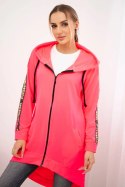 Bluza z suwakiem z tyłu różowy neon  
