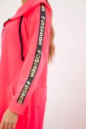 Bluza z suwakiem z tyłu różowy neon  