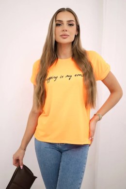 Bluzka Shopping is my cardio pomarańczowy neon  