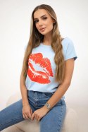 Bluzka z nadrukiem ust niebieska  