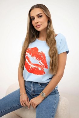 Bluzka z nadrukiem ust niebieska  