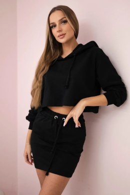 Komplet bluzy ze spódniczką czarny  
