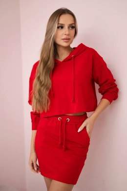 Komplet bluzy ze spódniczką czerwony  