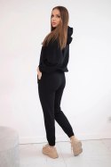 Komplet dresowy z kapturem czarny  