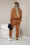 Komplet ocieplany z kolorowym nadrukiem camel  