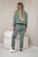 Komplet ocieplany z kolorowym nadrukiem jasny khaki  