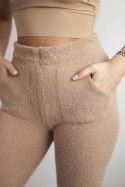 Komplet swetrowy alpaka dwuczęściowy camelowy  