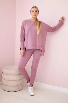 Komplet z bluzką oversize ciemny różowy  