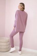 Komplet z bluzką oversize ciemny różowy  