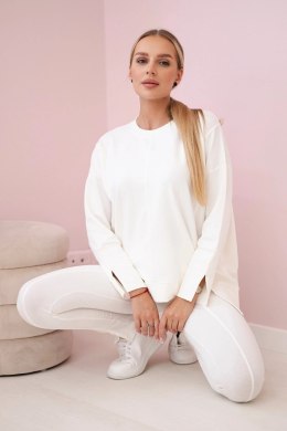 Komplet z bluzką oversize ecru  
