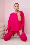 Komplet z bluzką oversize fuksja  