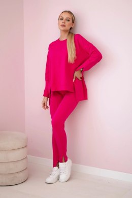 Komplet z bluzką oversize fuksja  