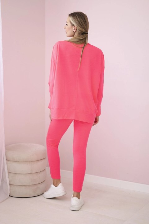 Komplet z bluzką oversize różowy neon Komplet z bluzką oversize różowy neon