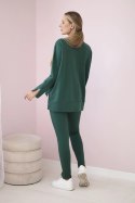 Komplet z bluzką oversize zielony  