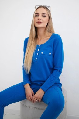 Komplet z dekoltem na napy chabrowy  