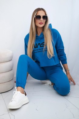Komplet z nadrukiem jeansowy  