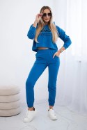 Komplet z nadrukiem jeansowy  